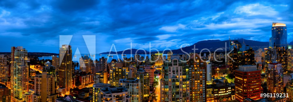 Bild på Vancouver Canada panorama skyline at sunset Aerial view 